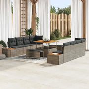 Set Divano da Giardino 11 pcs Grigio polyrattan