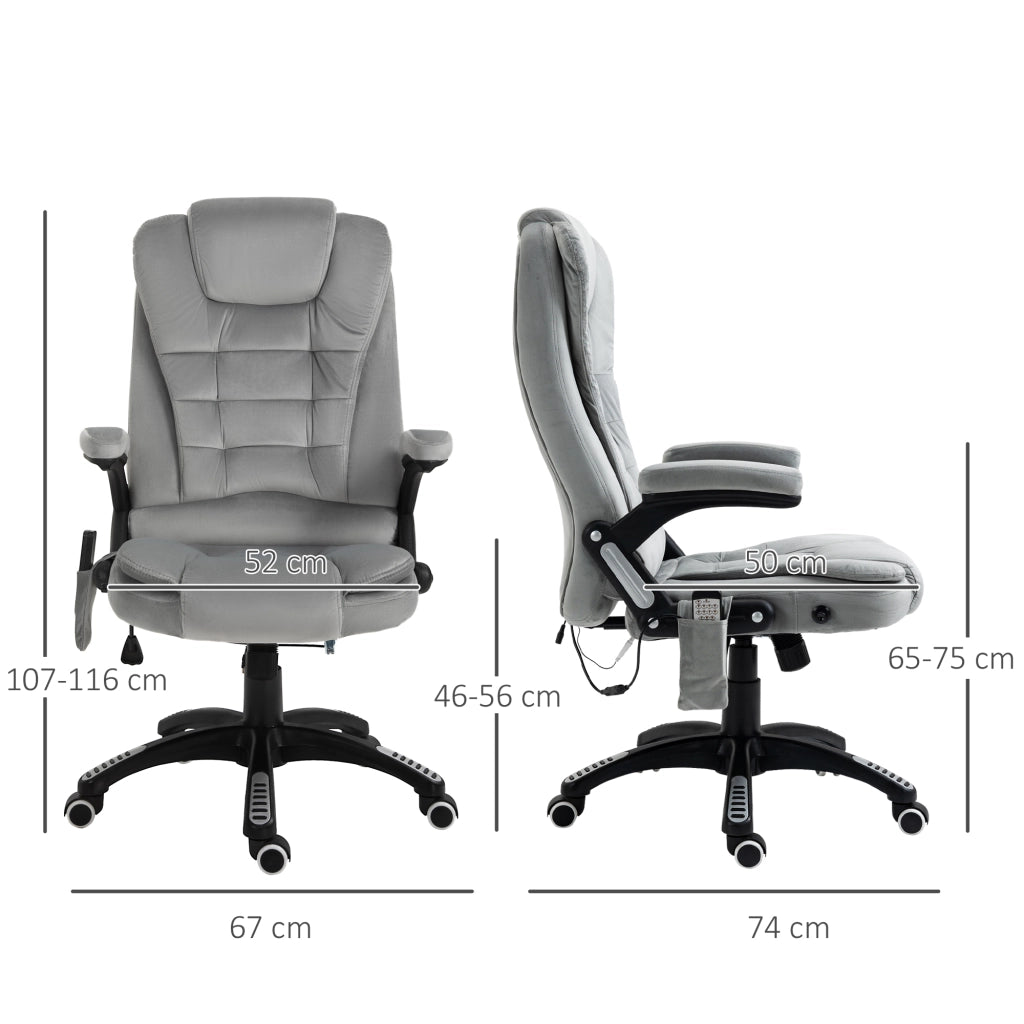 Poltrona da ufficio massaggiante con riscaldamento e funzione relax ¨C Minimal ¨C Grigio