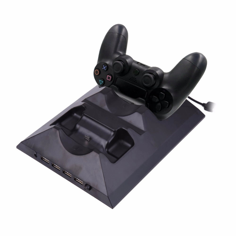 Trade Shop - Base Doppia Ricarica Joystick Con Ventola Per Ps4 Console Controller Joypad Usb -