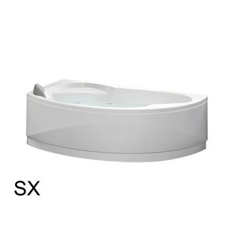 Vasca Hydro 165x85 cm angolare asimmetrica semicircolare versione DESTRA serie Vogue