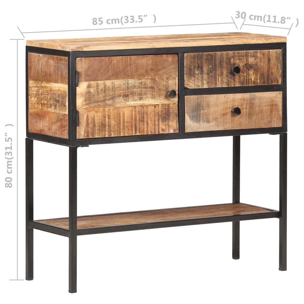 Credenza 85x30x80 cm in Legno Massello di Mango Grezzo 320486