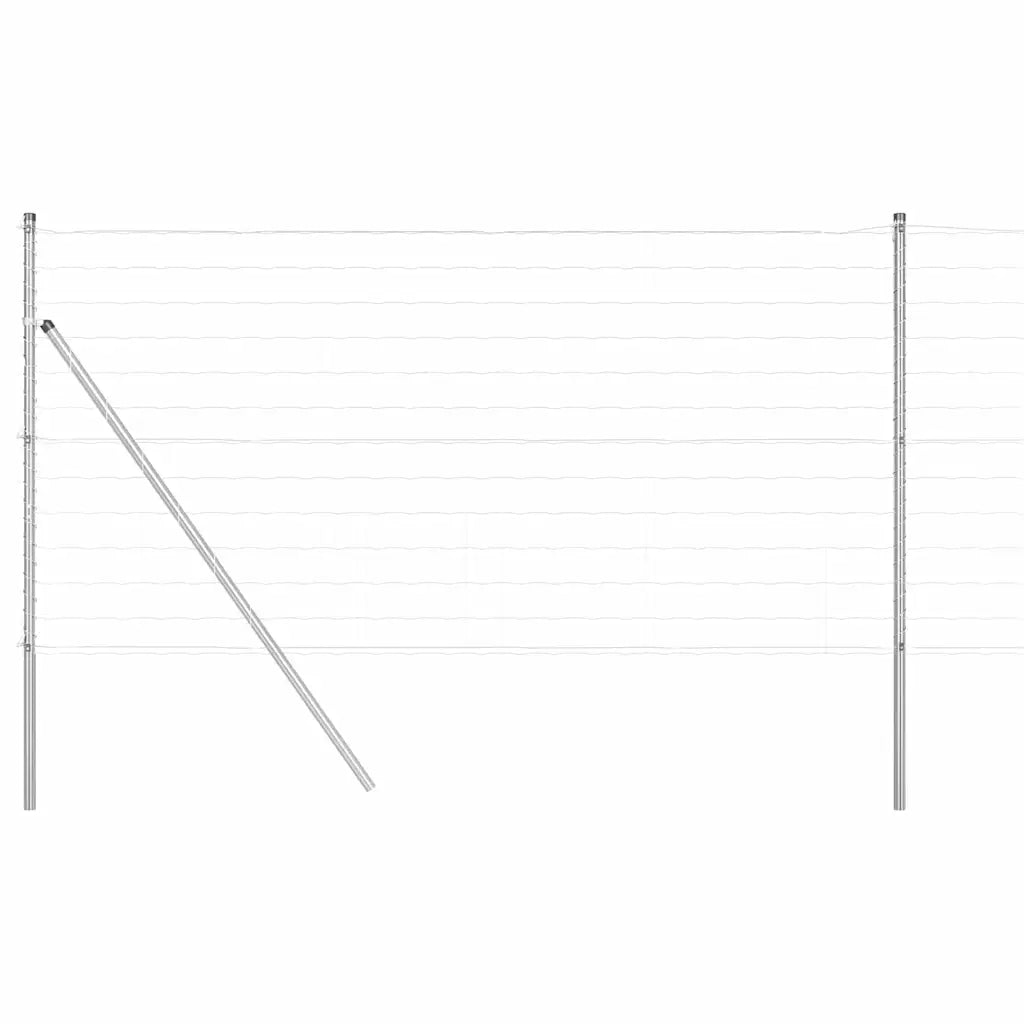 Recinzione con Posto Argento 1 x 10 m Acciaio e PVC 3350486