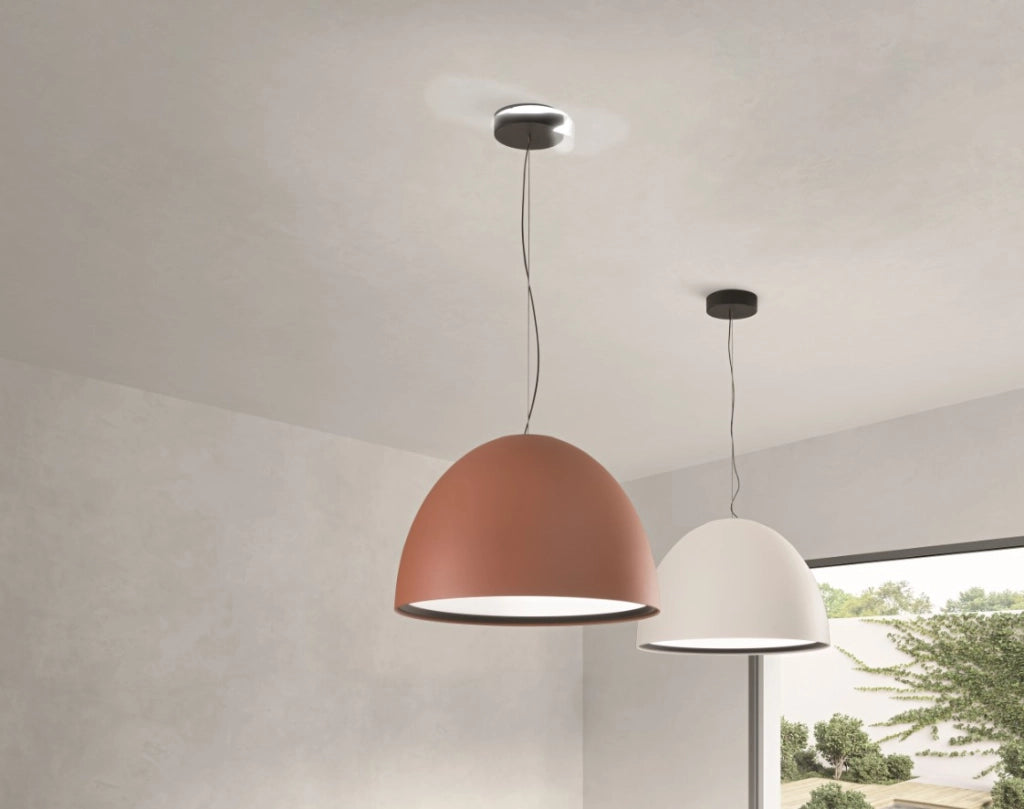 SOSPENSIONE CUPOLA 1 LUCE A LED 50W 3000K 4691LM D.60 BIANCO IN ALLUMINIO VERNICIATO