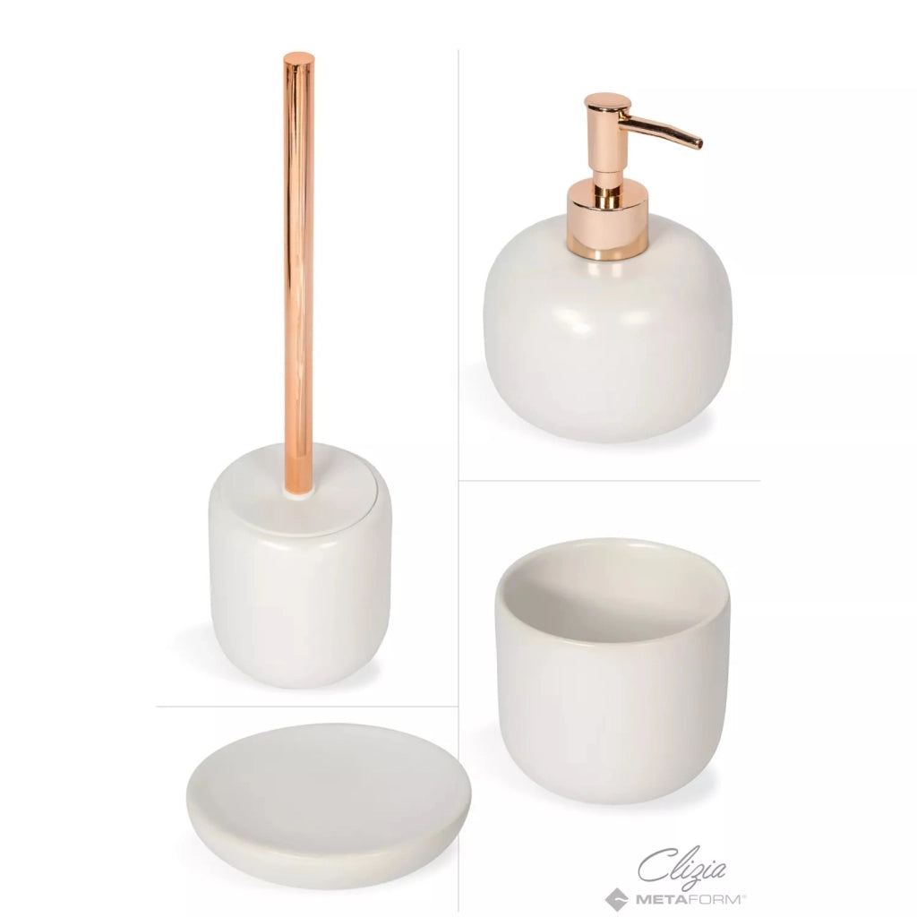 PORTASPAZZOLINI CLIZIA D.9XH8CM BIANCO PERLA.