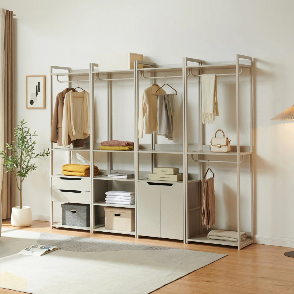 Stand Appendiabiti Jässaatka in Acciaio con 5 Ripiani 200 x 61 x 40 cm - Grigio [en.casa]