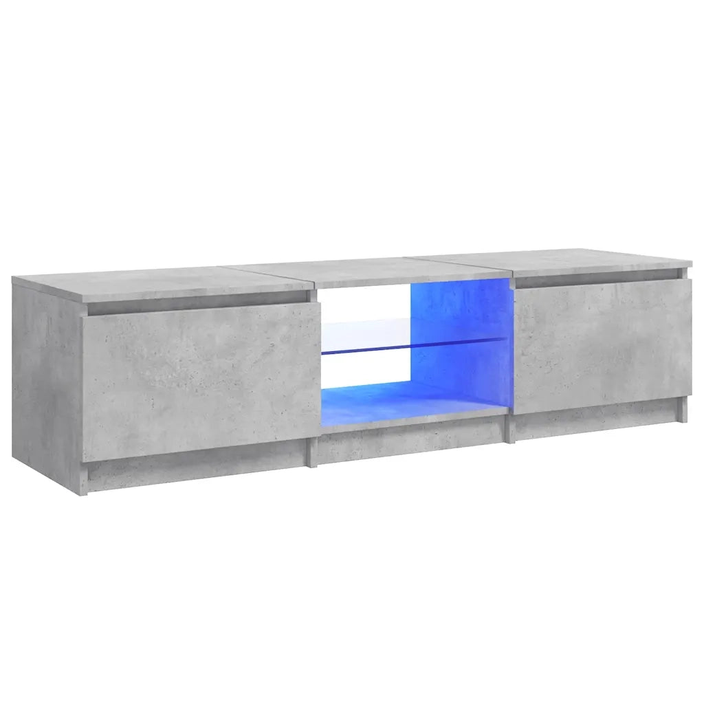 Mobile Porta TV con Luci LED Grigio Cemento 140x40x36 cm 804296