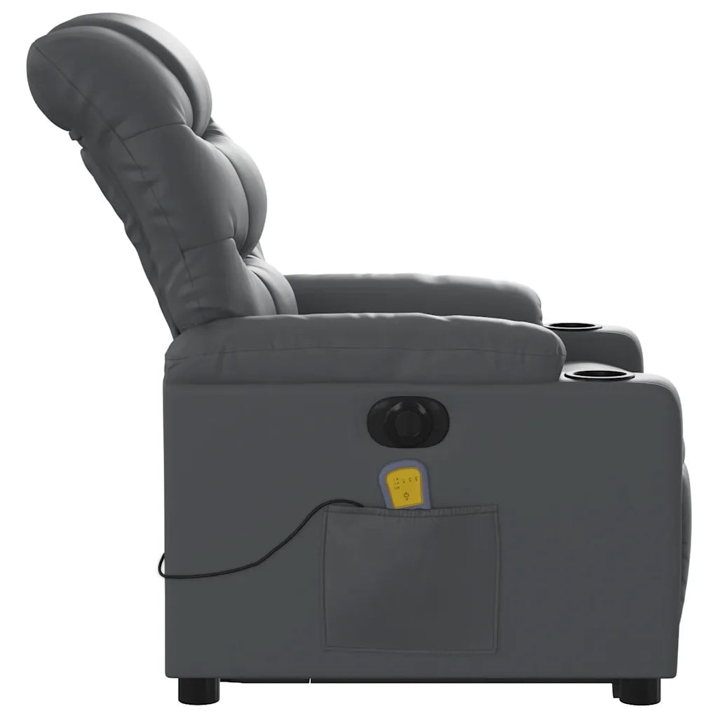 Poltrona Alzapersona Elettrica Reclinabile Grigio in Similpelle 3206623