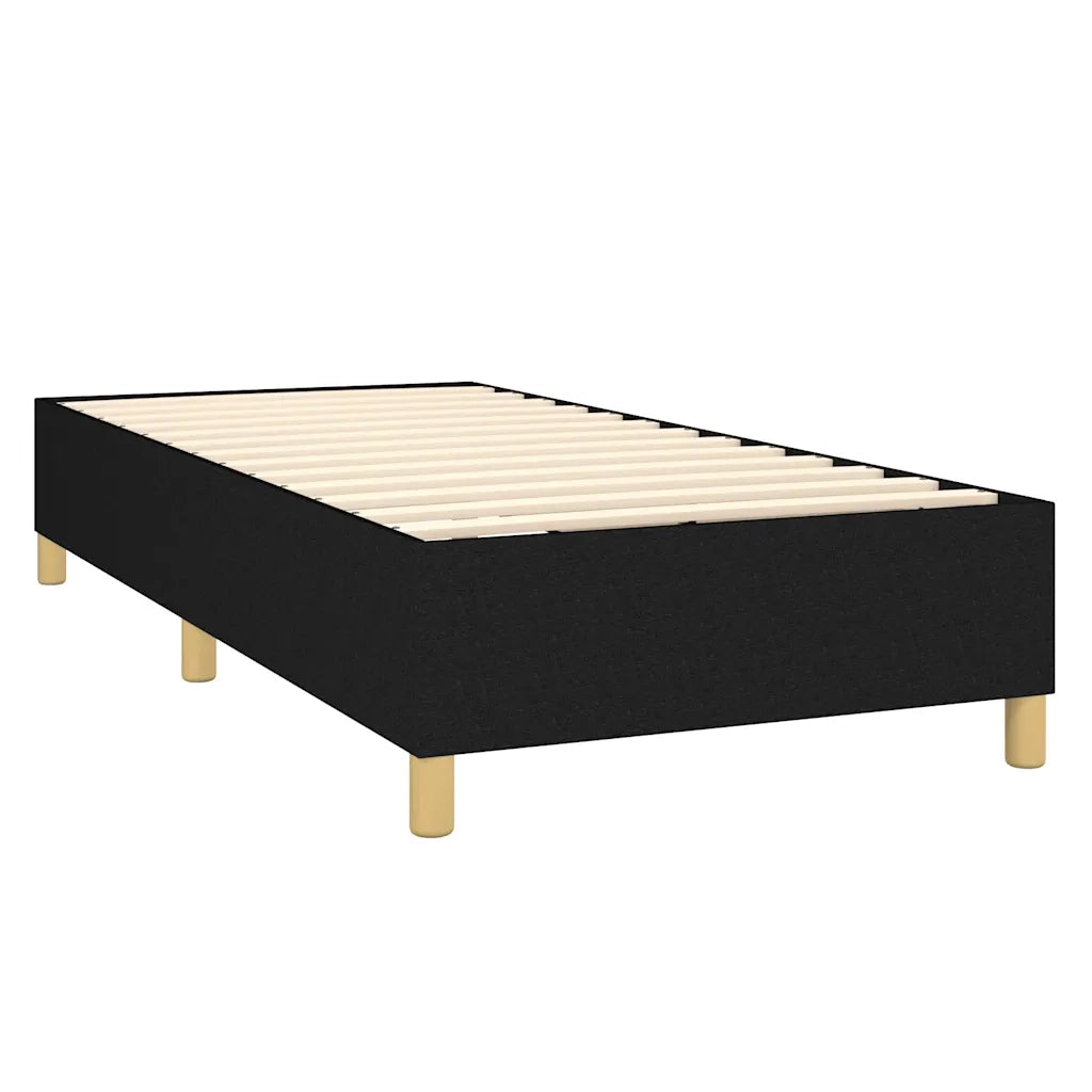 Letto singolo | Letto per adulti | Letto a Molle con Materasso e LED Nero 80x200 cm in Tessuto
