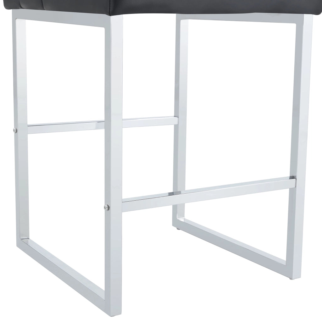 Set 2 Sgabelli da Bar ¨C Xylo ¨C Design Nordico, Gambe in Metallo Argento, Nero