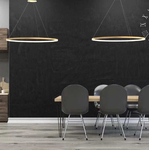 OSLO-120 O Sospensione oro verniciato led integrato 68W dimmerabile SDD 2800 - 5000k SDD diametro 120cm