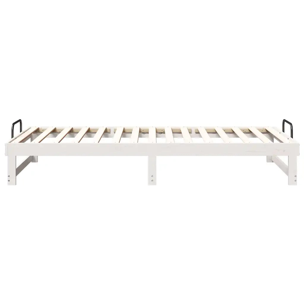 Letto singolo | Letto per adulti | Struttura del letto Bianco 100 x 210 cm Pino massello