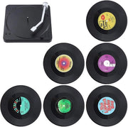 Ottiche per Disco in Vinile, 6 pezzi, Sottosterza per Bicchieri, Tavola Bar, Calza per Calze con Alloggio (Rosso)