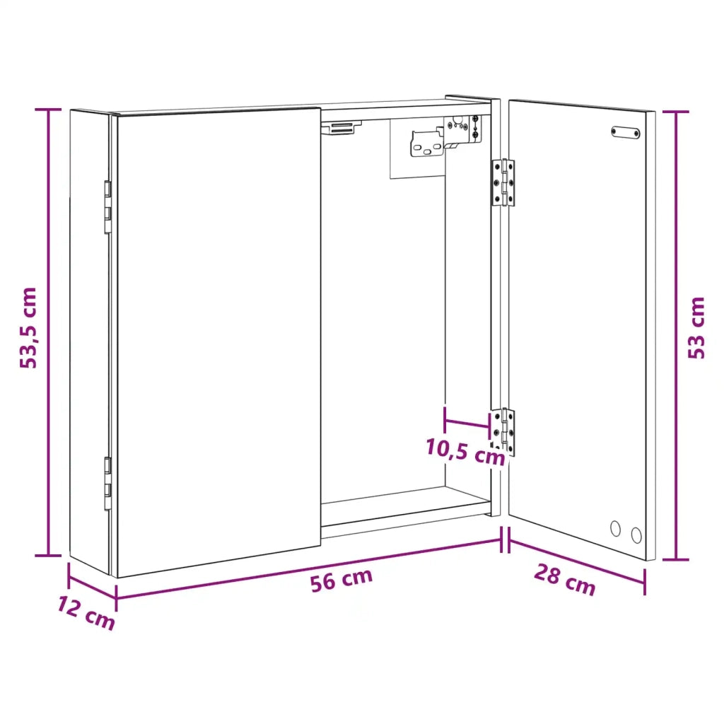 Armadio per Dartboard Rovere Fumo 56 x 12 x 53,5 cm 8006664