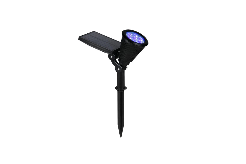 Faretto solare da giardino LED RGBW nero regolabile IP44