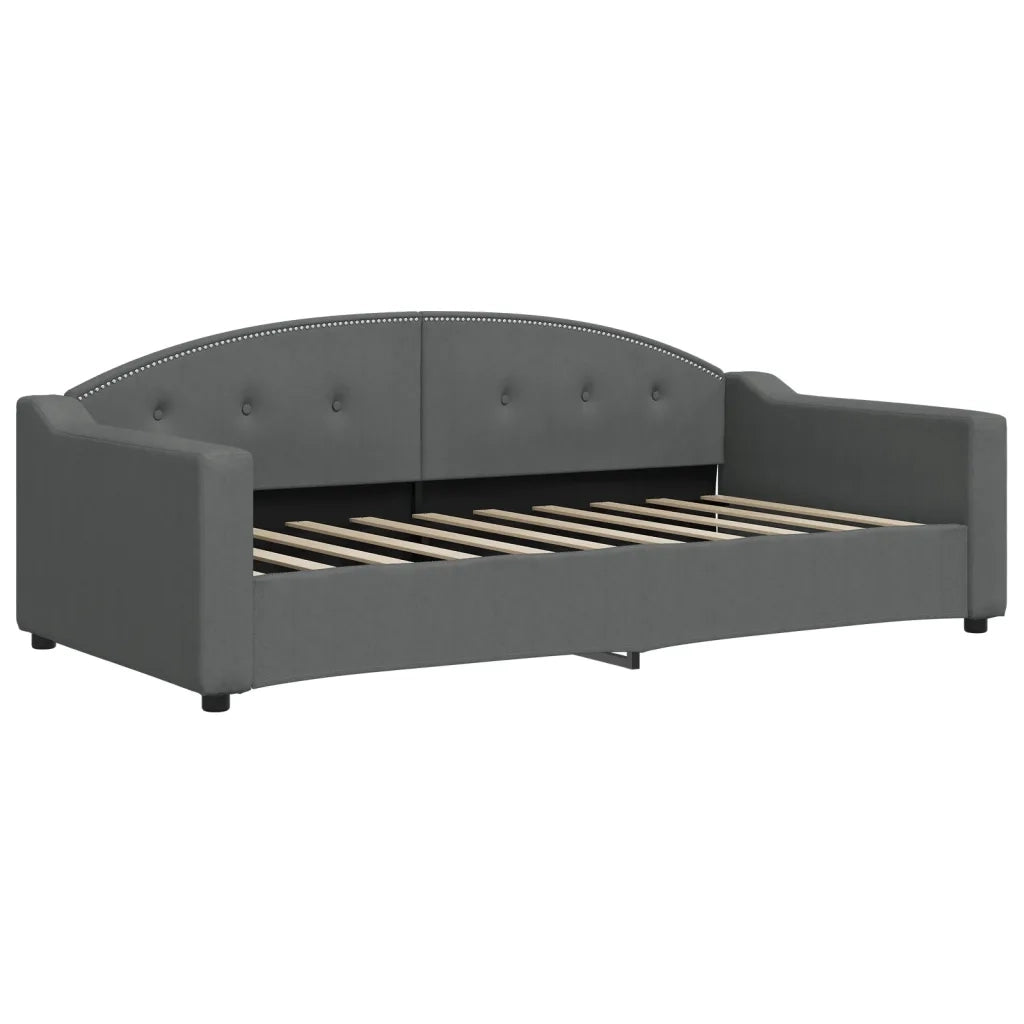 Divano Letto con Materasso Grigio Scuro 90x190 cm in Tessuto 3197523