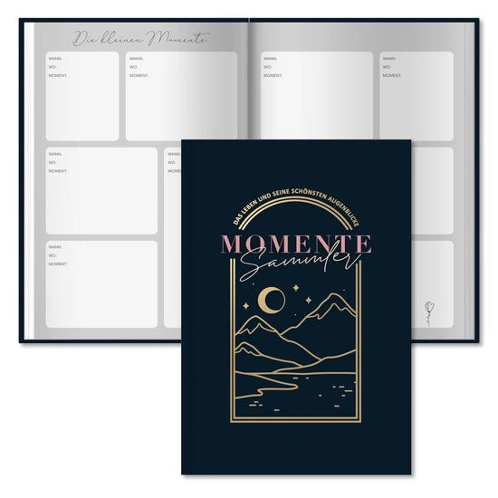 Diario per adulti, raccoglitore di momenti, libro di registrazione per i momenti più belli, ricordi e esperienze, formato A5, libro di ricordi per adulti