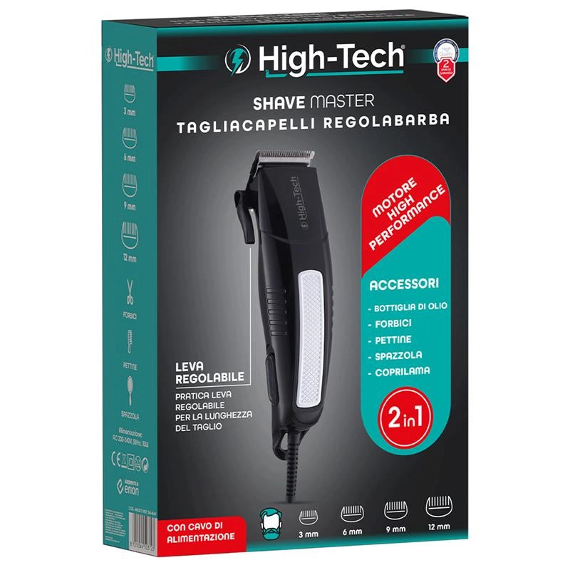 HIGH TECH TAGLIA CAPELLI/REGOLABARBA 2 IN 1 CON CAVO 1,7 MT 100W