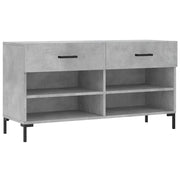 Panca Porta Scarpe | Scarpiera | Mobile per scarpe Grigio Cemento 102x35x55cm Legno Multistrato