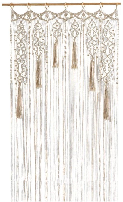 Tessuto da parete a macramé - Decorazione per porte boho - Tappeto da parete hand-woven - Beige - Decorazione interiore - Ideale per matrimoni - Divisore di spazi