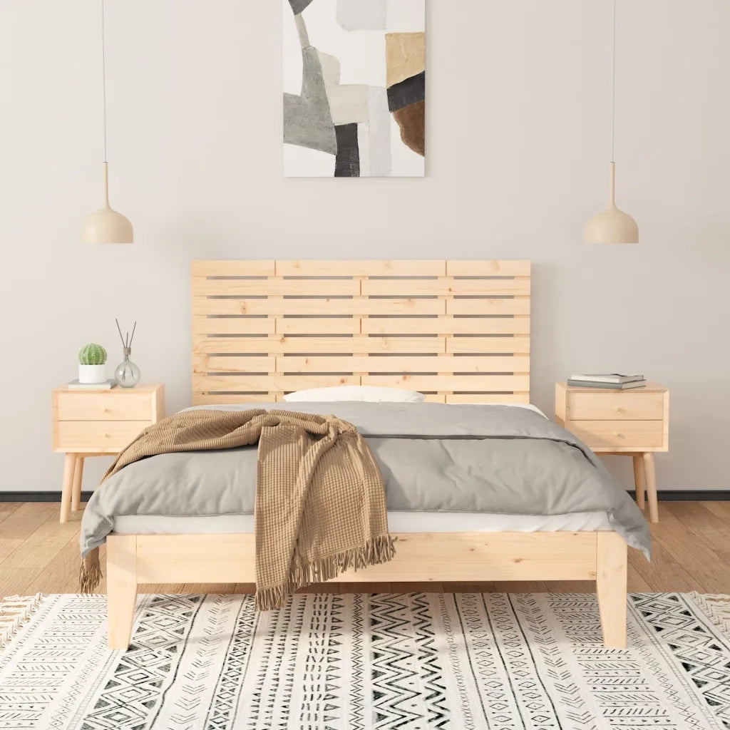Testiera da Parete-Testiera a Muro-Testata Decorativa 141x3x63 cm in Legno Massello di Pino