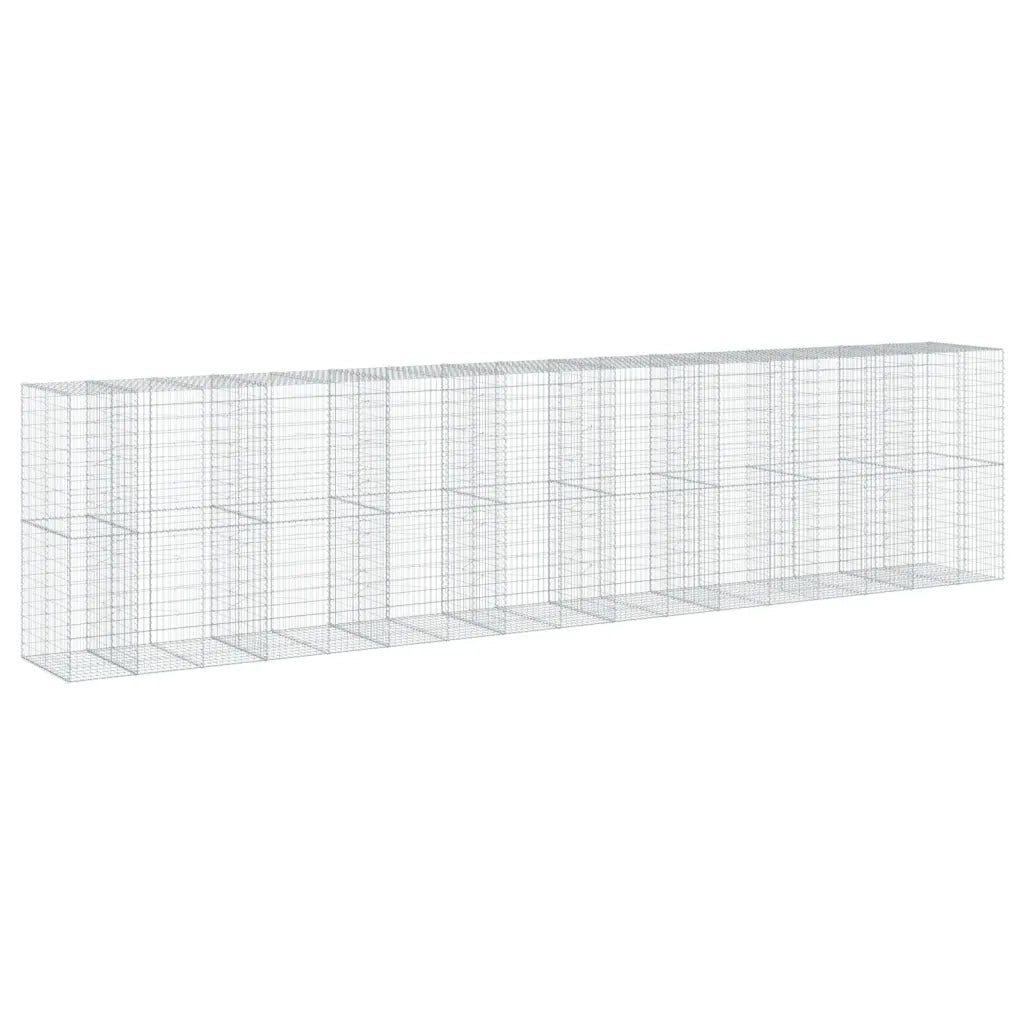 Cesto Gabbione con Copertura 850x100x200 cm in Ferro Zincato 3295240