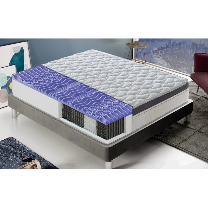 Materasso “Sorrento” a molle insacchettate e memory foam 7cm a 13 Zone Differenziate - 160x190