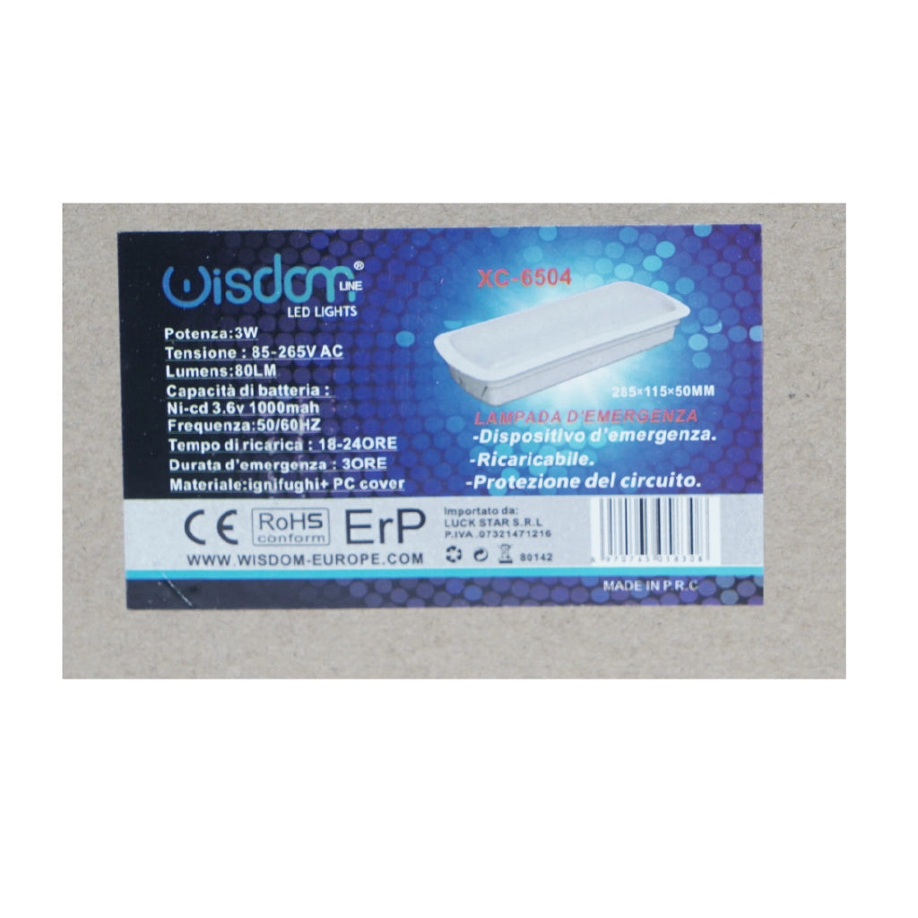 Lampada led di emergenza 3w luce fredda 6500K