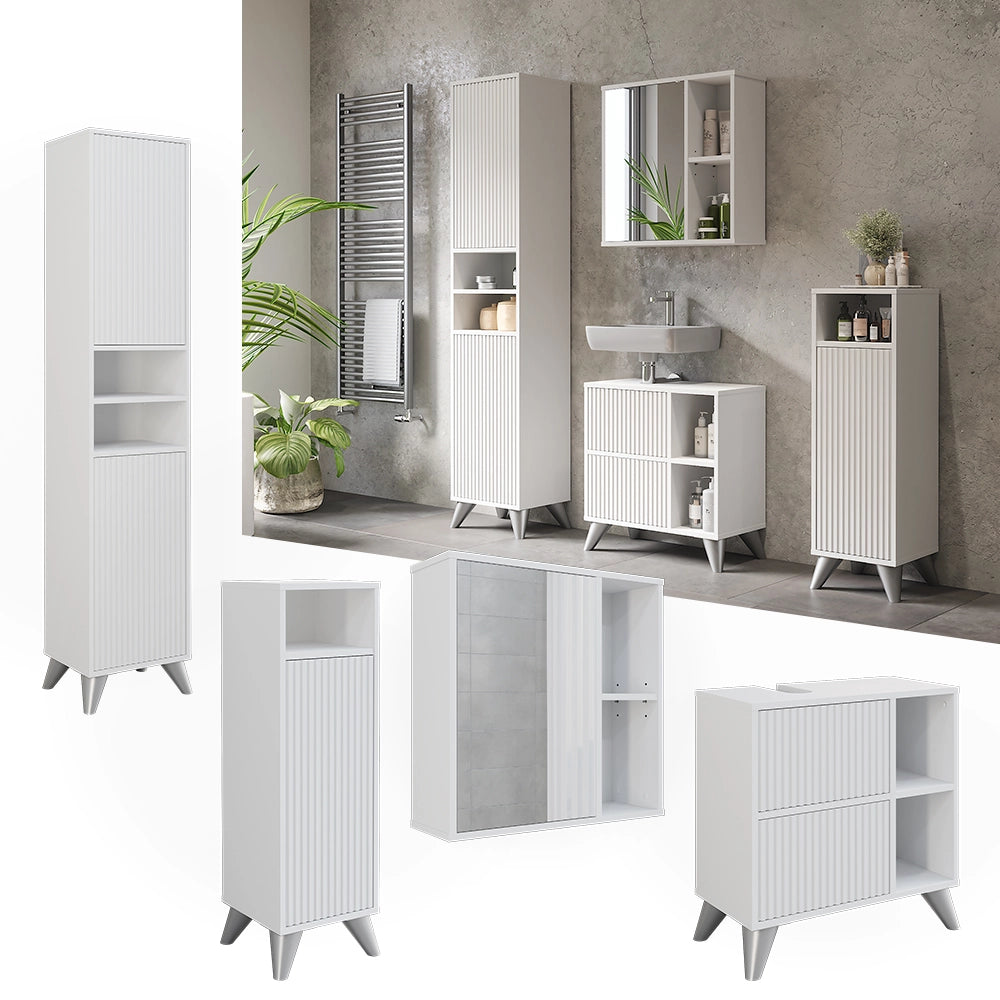 Vicco Set di mobili da bagno Bianco Set di 4 pezzi