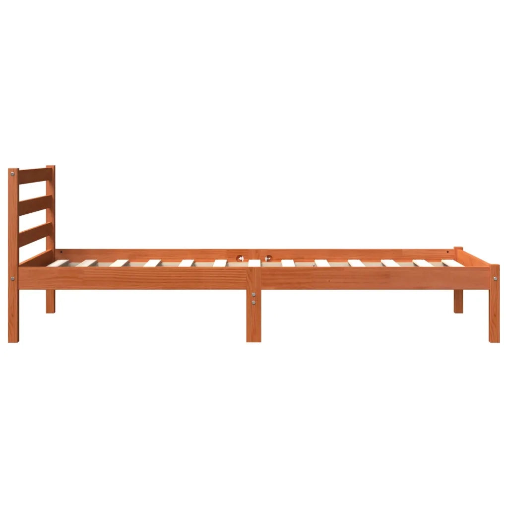 Letto singolo | Letto per adulti | Letto senza Materasso Marrone Cera 75x190 cm in Legno di Pino