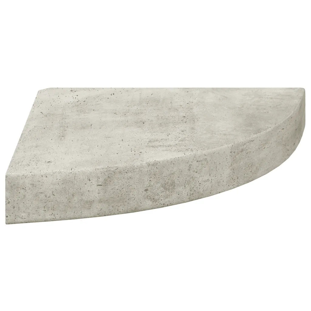 Mensola Angolare Grigio Cemento 25x25x3,8 cm in MDF 326633