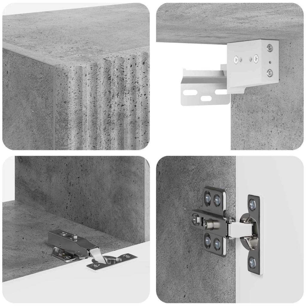 Set mobile TV 6 pz-Credenza per TV Grigio cemento Legno multistrato 424458