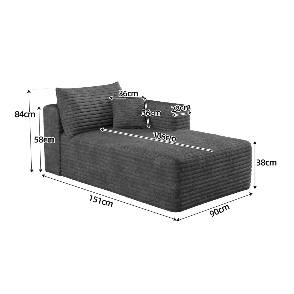 DIVANO ANGOLARE DESTRO Modulare in tessuto Dark Grey