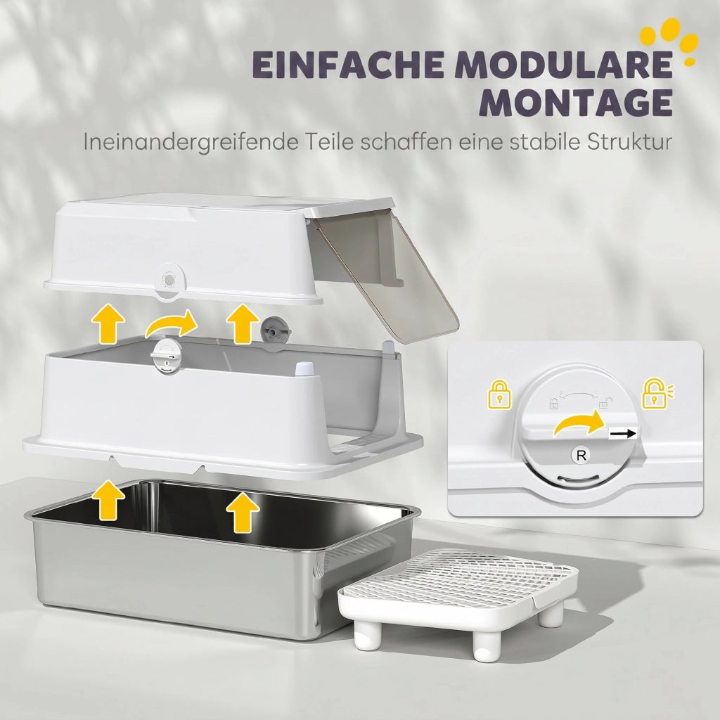 Casetta per gatti ¨C Minimal ¨C Acciaio inossidabile, Grigio chiaro, XL
