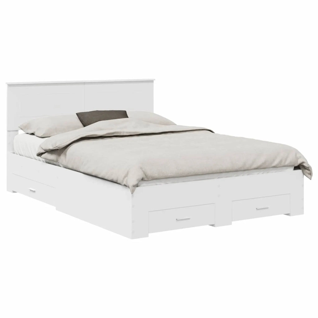 Struttura del letto-Giroletto-Rete del Letto Bianco 140 x 200 cm Legno multistrato 400440