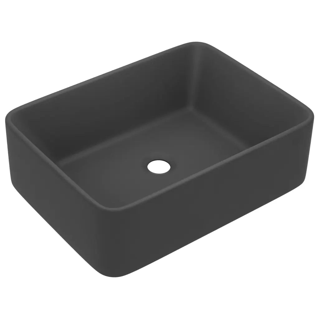 Lavandino Luxury Grigio Scuro Opaco 41x30x12 cm in Ceramica 147049
