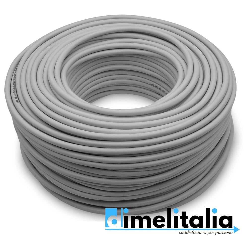 Cavo elettrico grigio fror gommato flessibile tutor bipolare antifiamma 2 fili *** lunghezza metri 100, sezione condu...