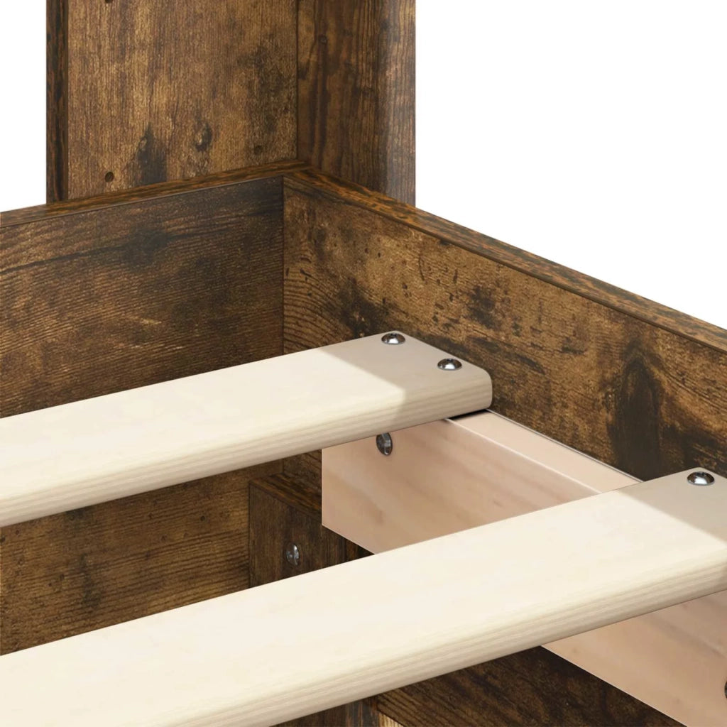 Struttura del letto con stoccaggio e testata Rovere Fumo 3414315