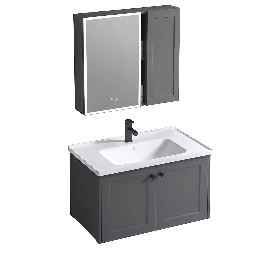 Set Di Mobili Da Bagno Con Lavabo Monti 60cm Grey