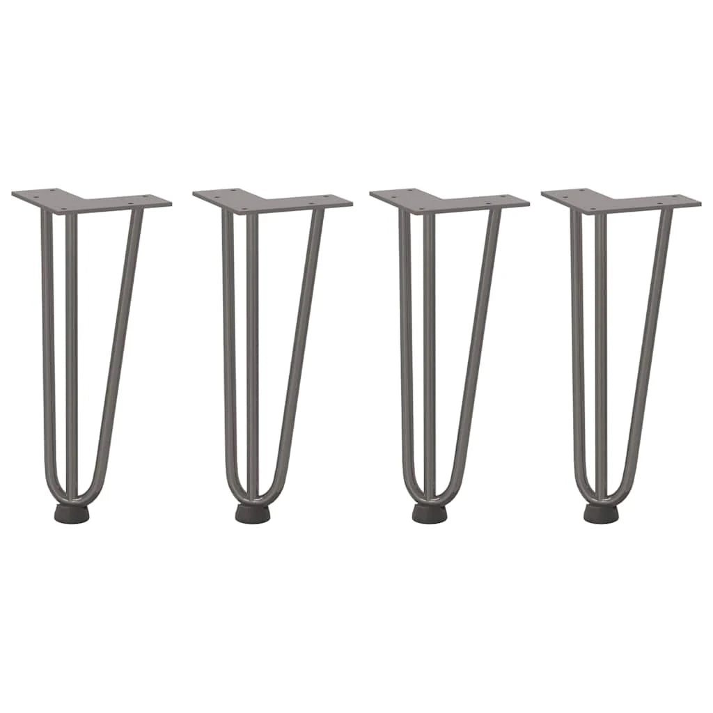 Set di 4 gambe a forcina per tavolino da 30 cm con piedini regolabili design moderno in acciaio naturale 02_0056738