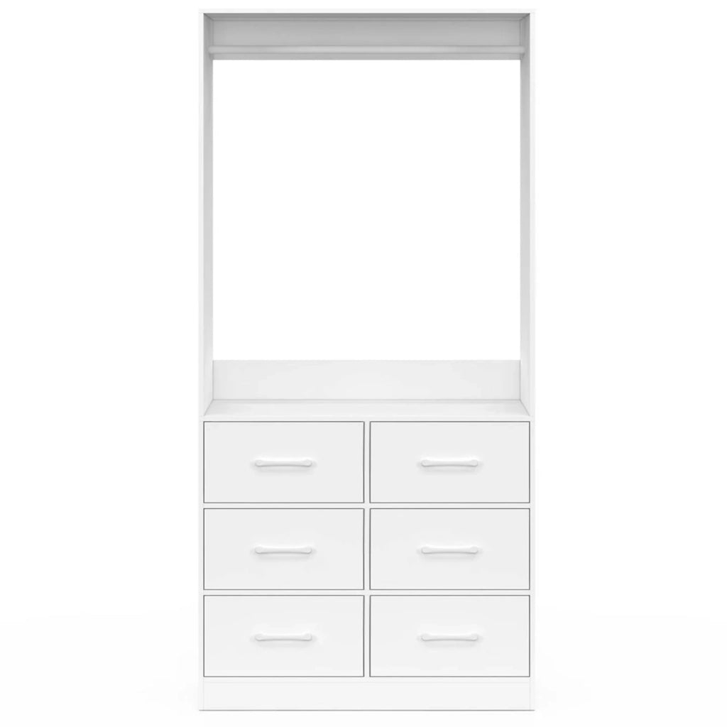 IDMarket - Armadio UPPAH lungo 80 cm con 6 contenitori in tessuto bianco