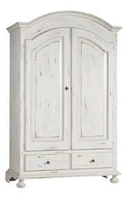 Armadio 2 porte shabby legno bianco consumato 125x61x200 - Mobili 2G