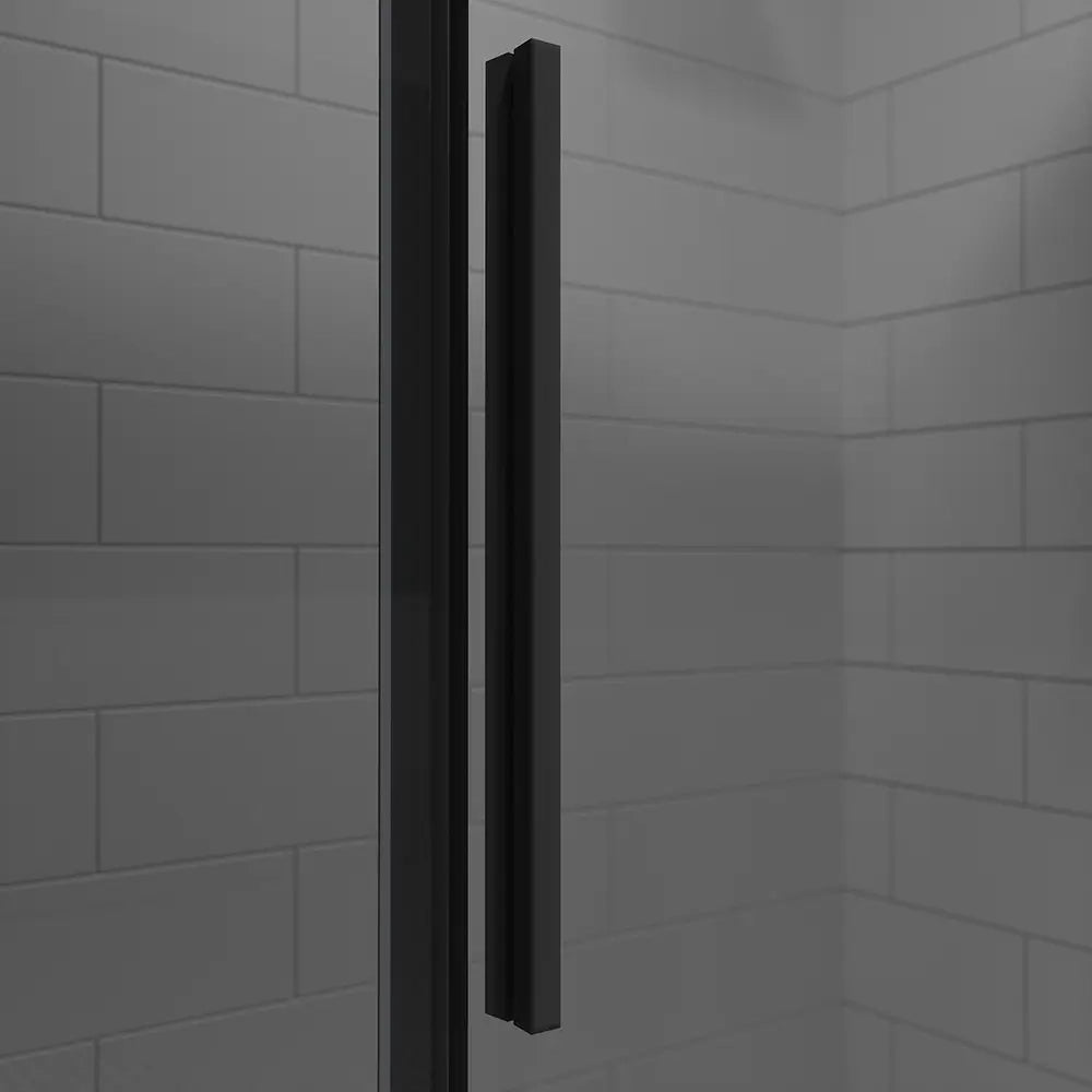 Box doccia 70x100 cm scorrevole vetro 8mm fumé profili nero opaco h195cm | Creta