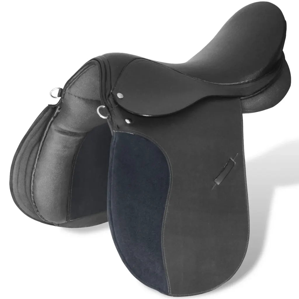 Set Sella Equitazione 17,5" in pelle naturale Nera 12 cm 5-in-1 90644