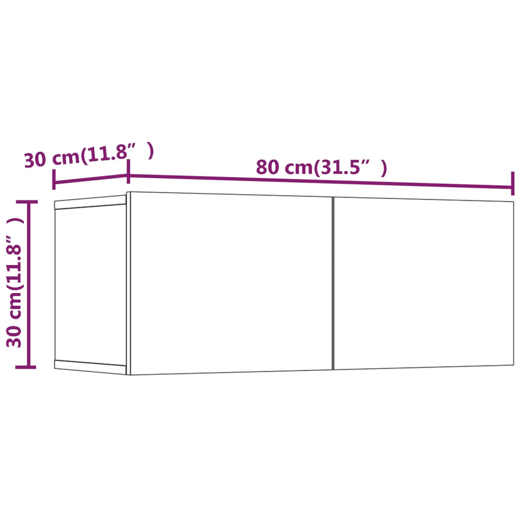 Set di Mobili Porta TV 4 pz Bianco in Legno Multistrato 3114526