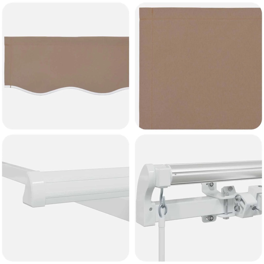 Tenda retrattile Tortora 400 × 350 cm Poliestere e Alluminio 3426119
