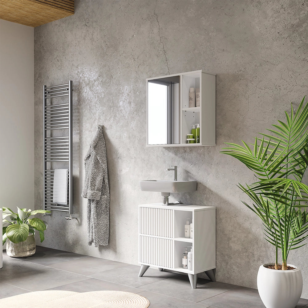 Vicco Mobile a specchio per il bagno Bianco 60 x 60 cm