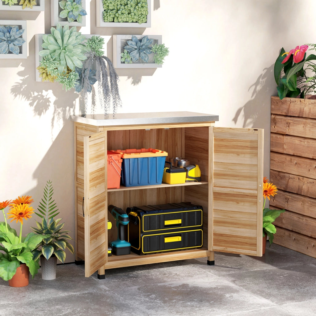 Caseta da Giardino ¨C zephmum ¨C Legno Acciaio 79x43x92 cm