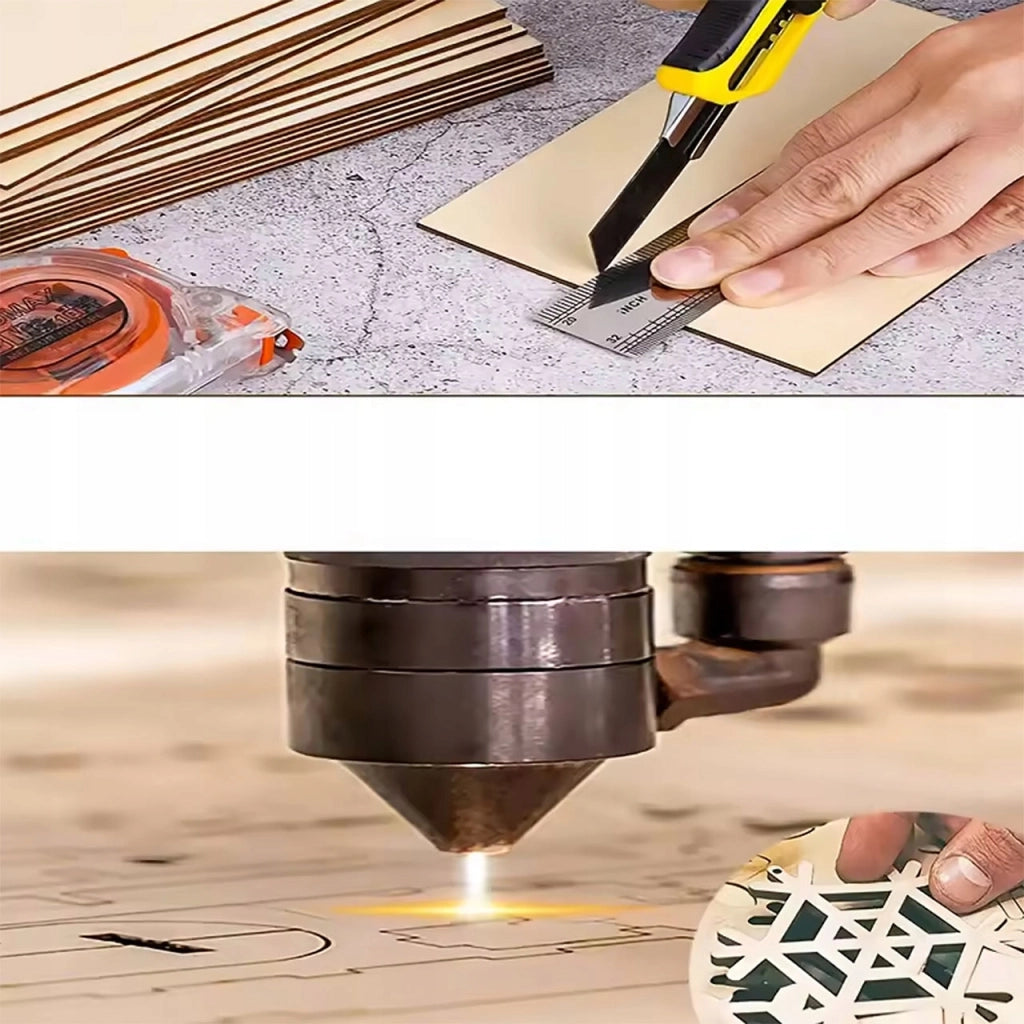 Lastra in Compensato Tecnico LaserSmooth 20x20x2.5 cm – Classe I, Levigata su Entrambi i Lati