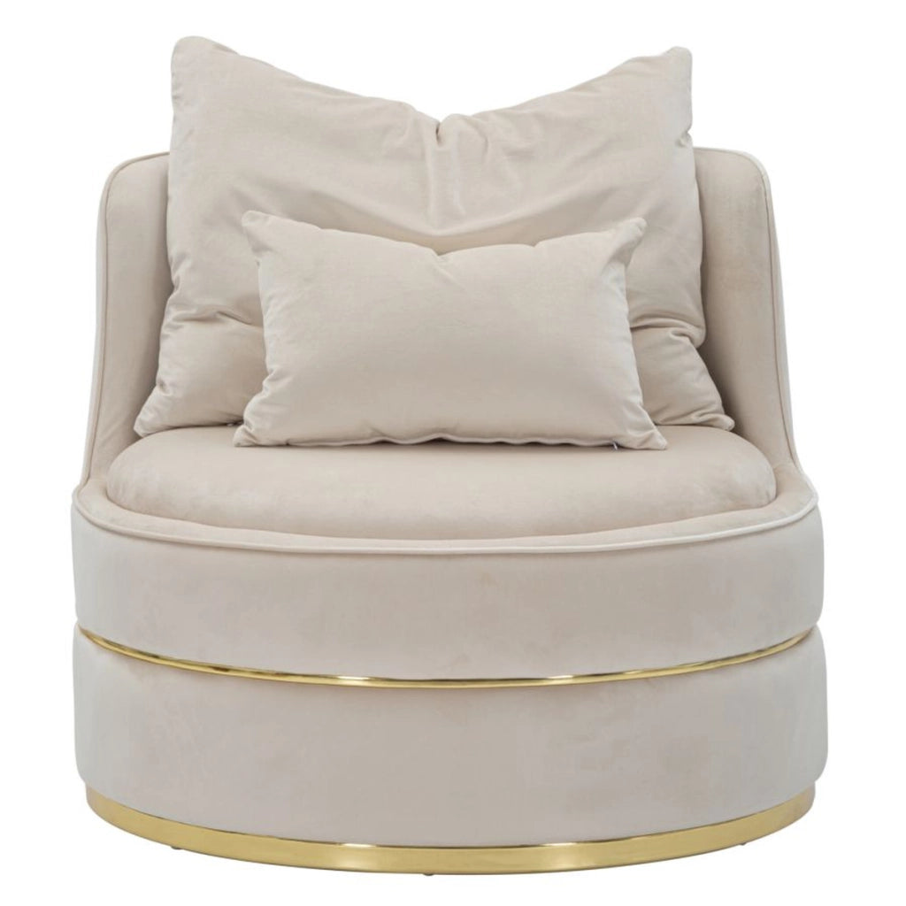 Poltrona Paris Space crema e gold – O 84 x H 72 cm