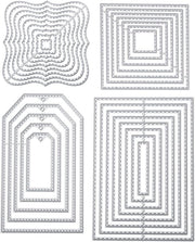 Set di stencil geometrico - Scrapbooking - 4 pezzi - Multicolore - Acciaio